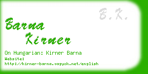 barna kirner business card